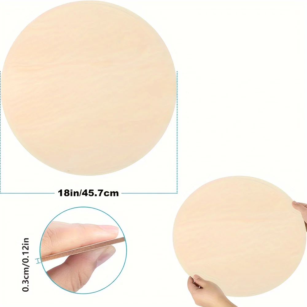 1/2/4pcs 18inch Crafts Wood Circle,cut Blank Round Wood Chip Blank Round Wood Circle,wood Circle for Painting,DIY Door Hanger,ho - Image 2