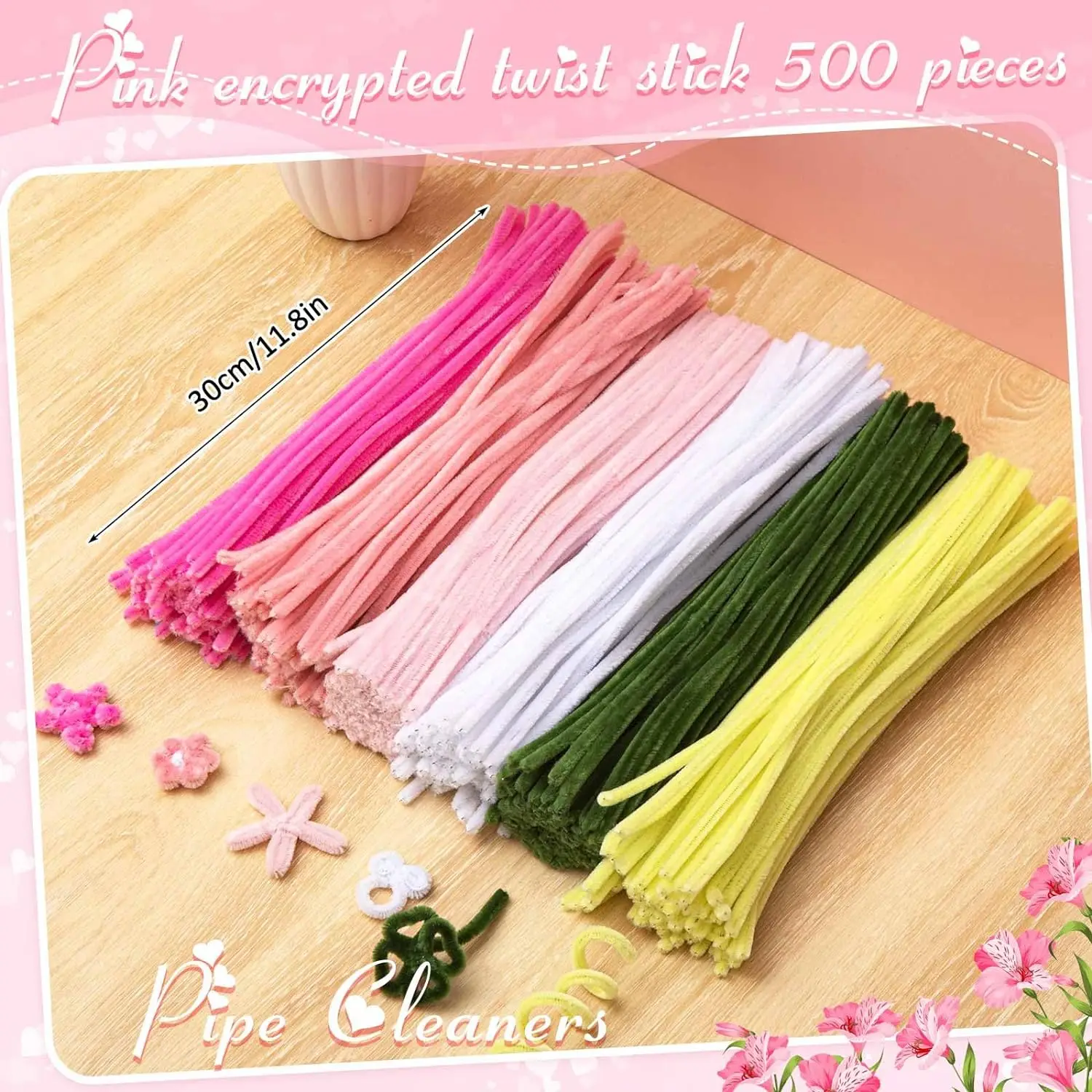 500/600 Pieces Pipe Cleaners Chenille Stems 12 Inch Craft Supplies Bulk for DIY Art and Craft Projects Creative Gift - Image 4