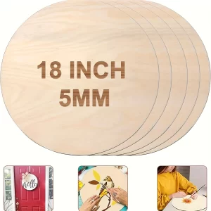 2 Pcs Round Wood Circles for Crafts 18In Rounds Thickness 0.2in Discss Wood Sign Blank for Crafts, Hange Design, Wood Burning
