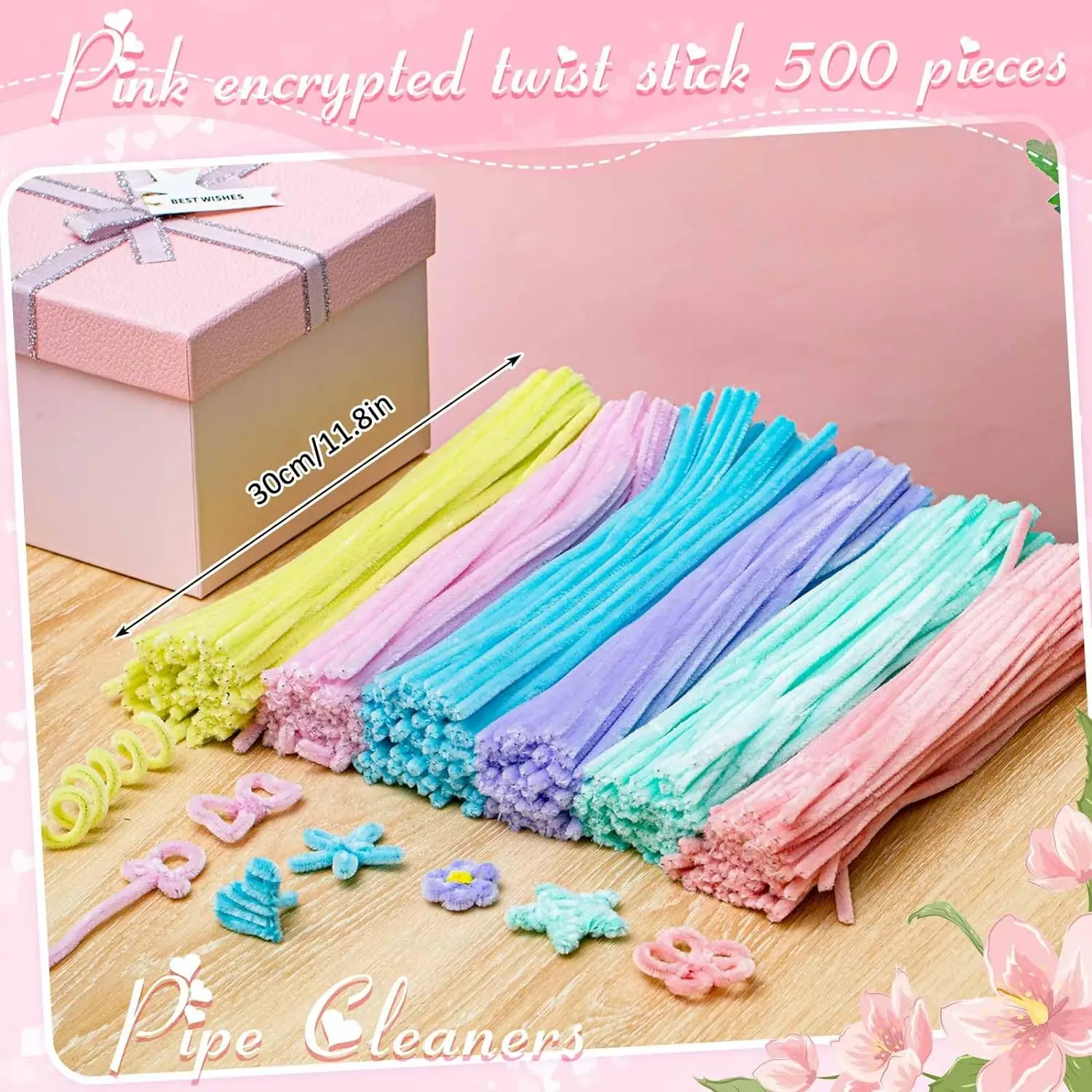500/600 Pieces Pipe Cleaners Chenille Stems 12 Inch Craft Supplies Bulk for DIY Art and Craft Projects Creative Gift - Image 5